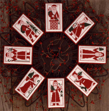 Redwork Santas